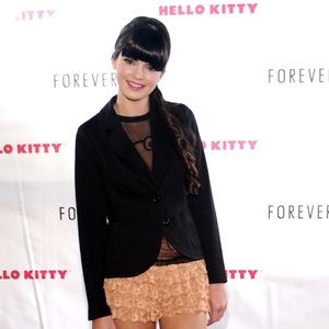 Forever 21 Blazer with faux leather Hello Kitty, as modeled by Kendall Jenner